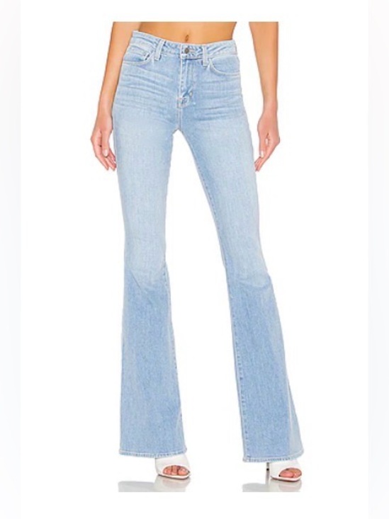 L'AGENCE Denim - L’agence bell high-waist raw flare denim made in USA (27)